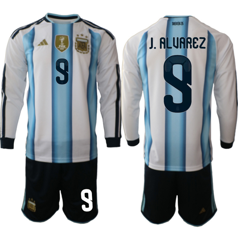 Men Argentina Long sleeve home 018 style 2026 World Cup Soccer jersey->argentina jersey->Soccer Country Jersey